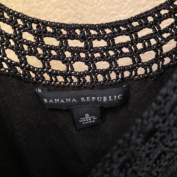 BANANA REPUBLIC Women Black Semi-Sheer Crochet Tank Top Size Small - Picture 7 of 10